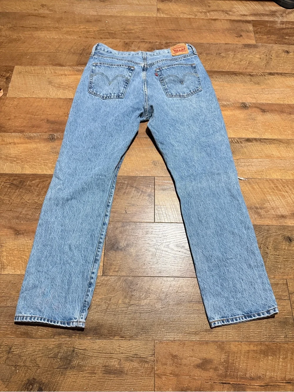 Levis Womens 501 Plan To Stay High Rise Distressed Straight Denim Jeans 32x30